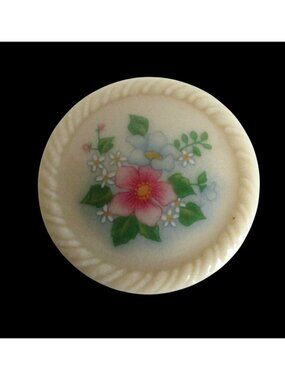 VIntage Avon Floral Ceramic Pin Brooch Jewelry 1984 Spring Bouquet